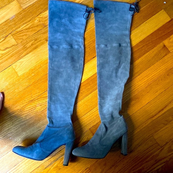 Last chance -Stuart Weitzman All Legs Thigh High Boots Grey 5.5 - Picture 1 of 2